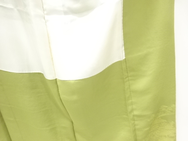  寿光織　平安人物模様織り出し一つ紋色留袖